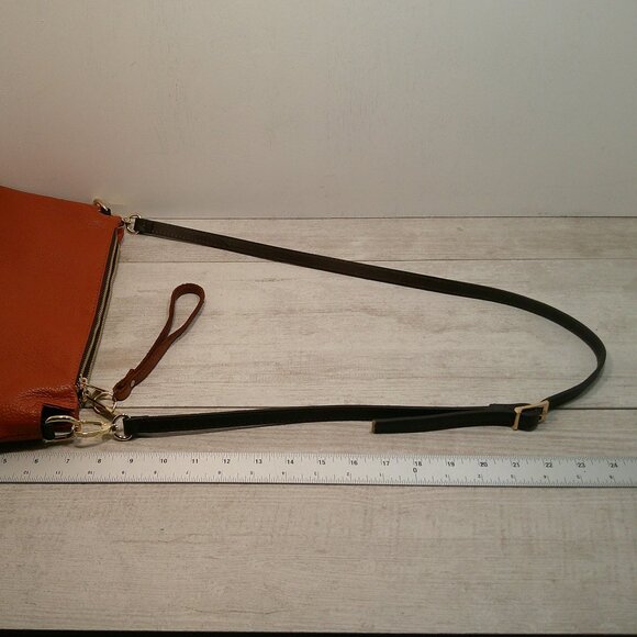Valentina Vachetta Italian chocolate Leather Crossbody Bag pocketbook purse - Picture 10 of 10